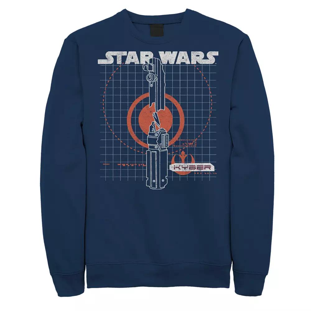 Men's Star Wars Lightsaber Blueprint Graphic Sweatshirt,  Product Image