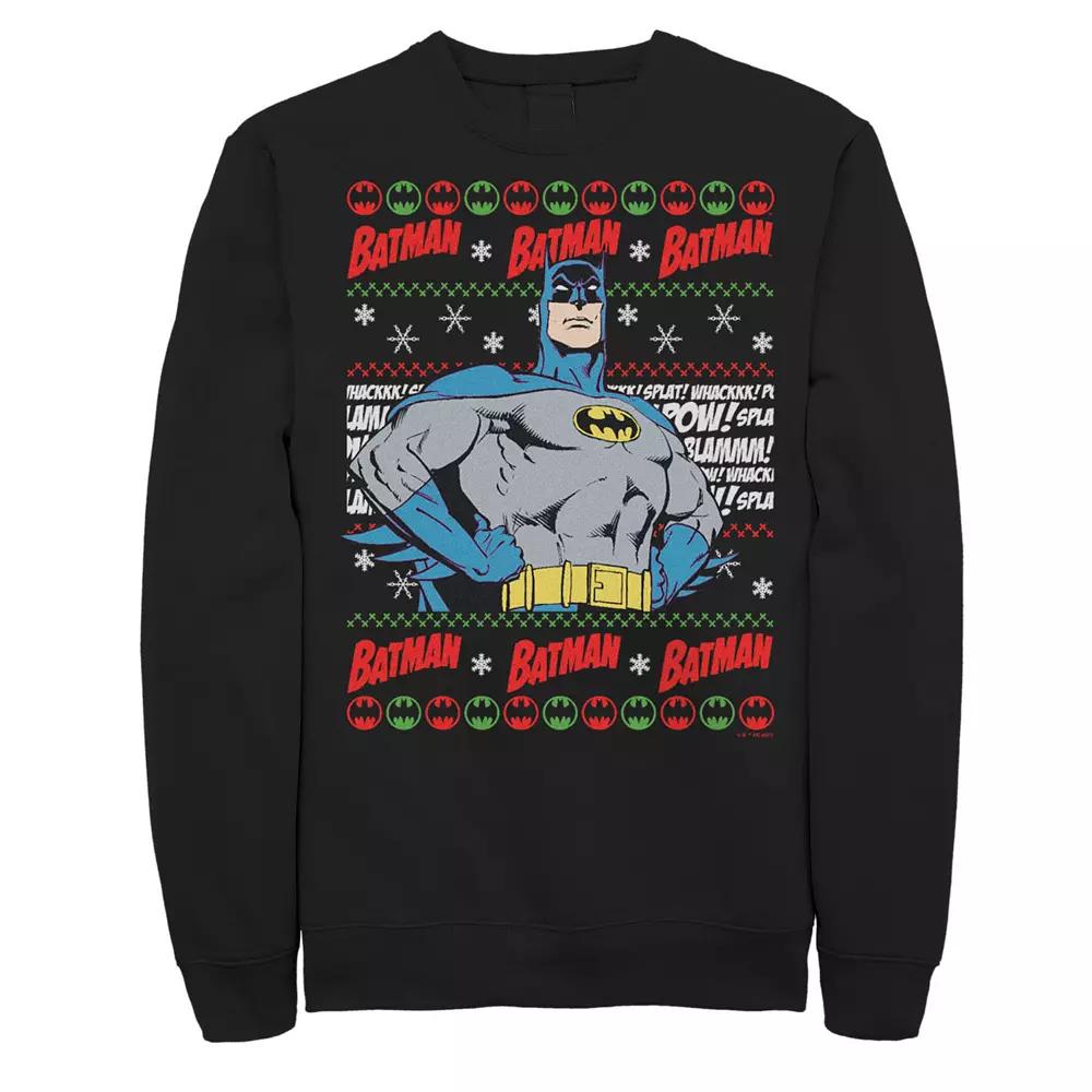 Men's Batman Happy Holidays Ugly Sweater Sweatshirt,  Product Image