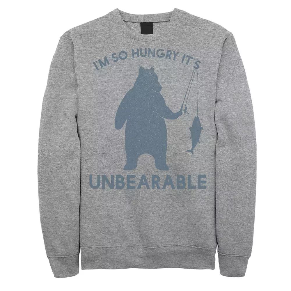 Men's I'm So Hungry It's Unbearable Graphic Fleece Pullover, Size: XL, Athletic Grey Product Image