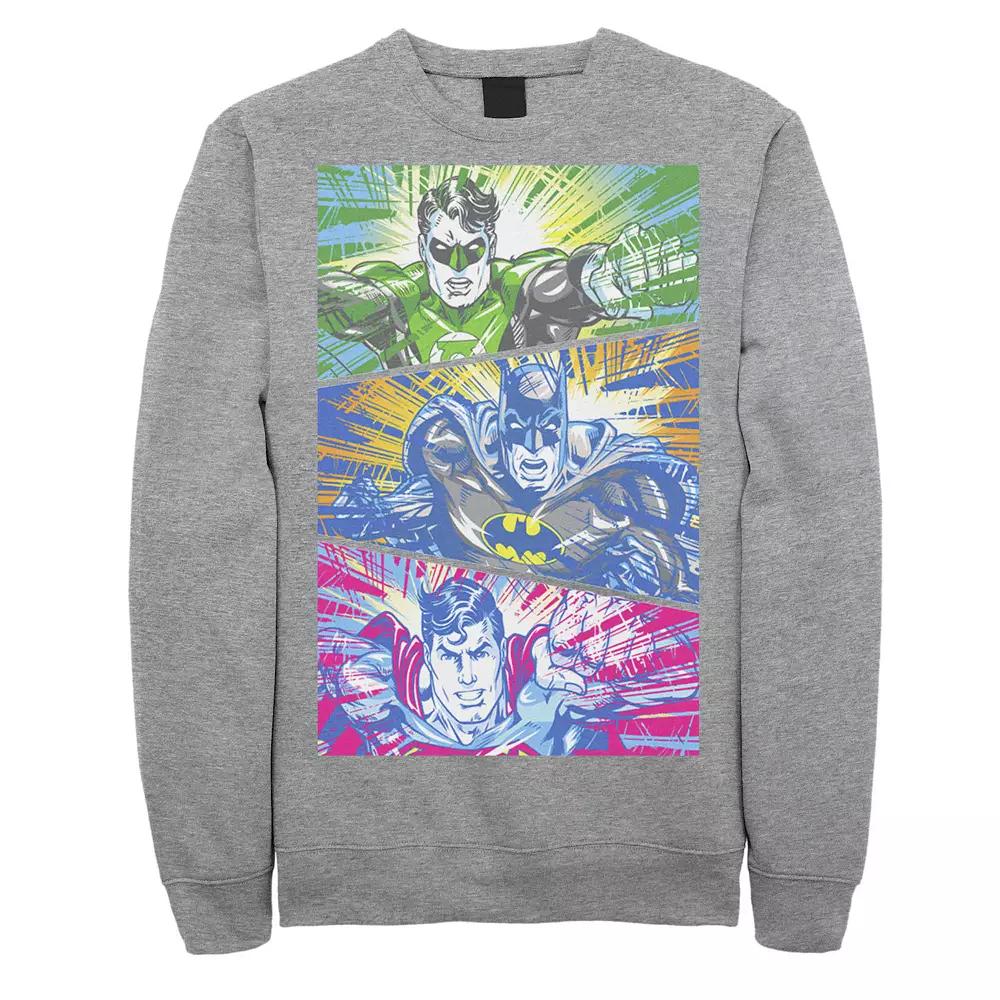 Men's DC Comics Green Lanturn Batman Superman Panels Sweatshirt,  Product Image