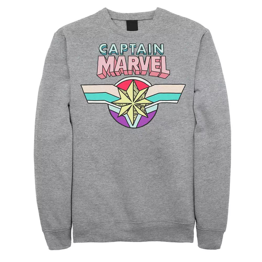 Men's Marvel Captain Marvel Cartoon Style Logo Sweatshirt,  Product Image
