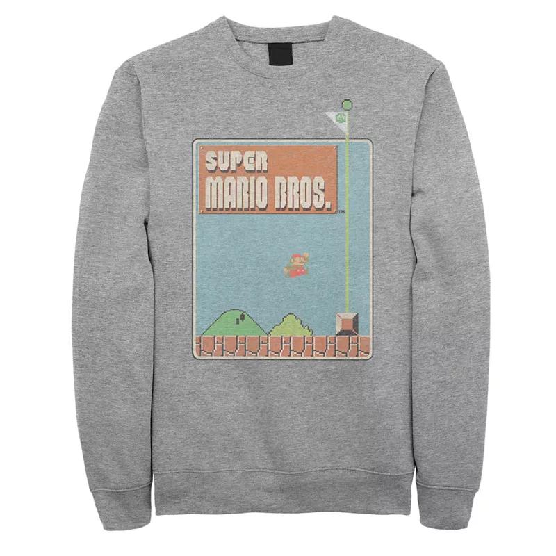 Men's Super Mario Bros Retro Game Box Sweatshirt,  Product Image