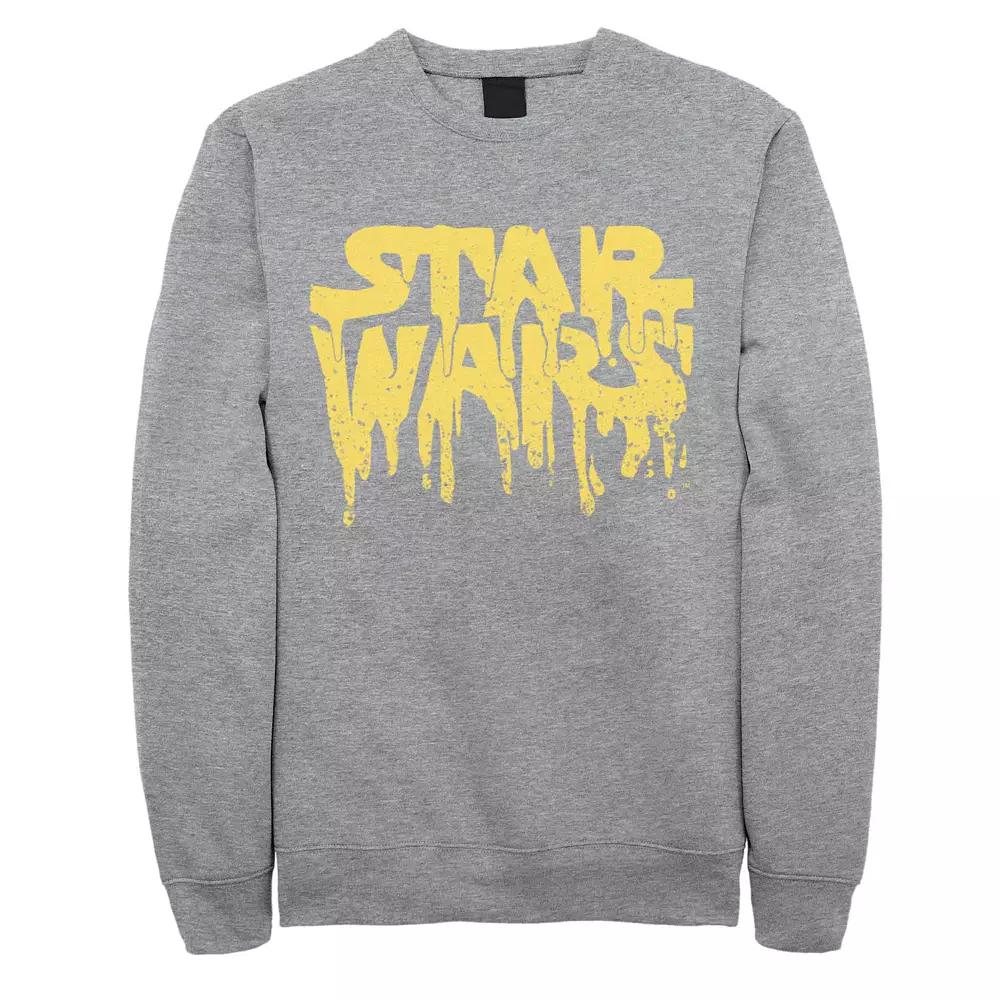 Men's Star Wars Melted Logo Fleece Sweater, Size: Small, Athletic Grey Product Image