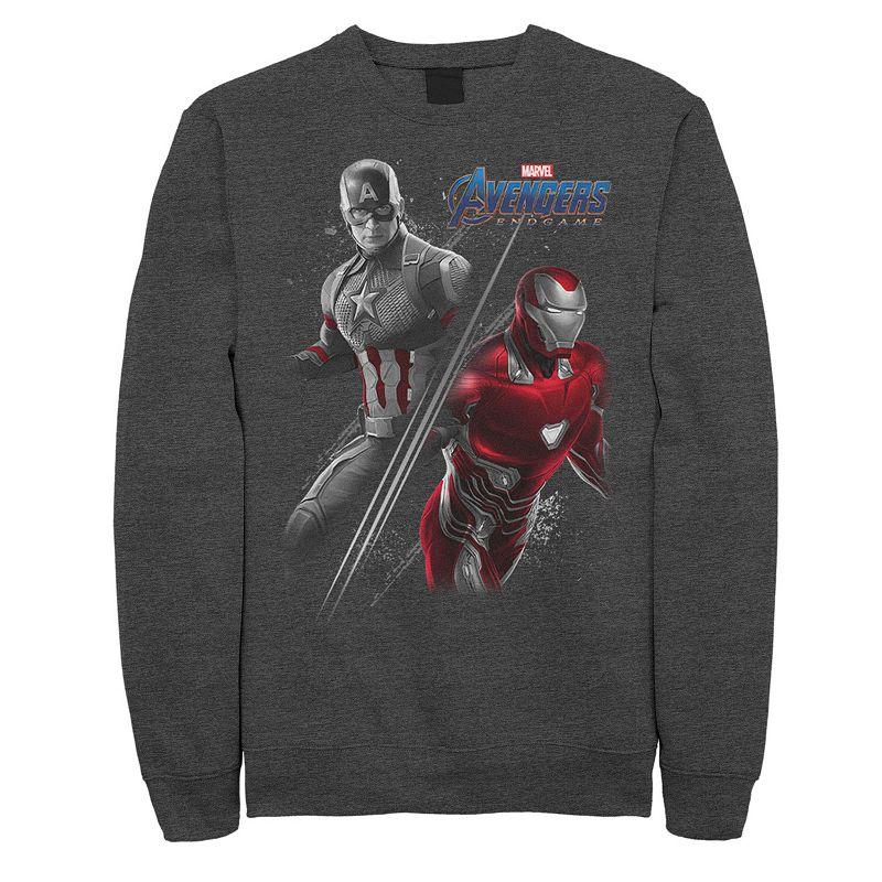 Men's Marvel Avengers Endgame Captain America Iron Man Poster Fleece, Size: Medium, Grey Heather Product Image