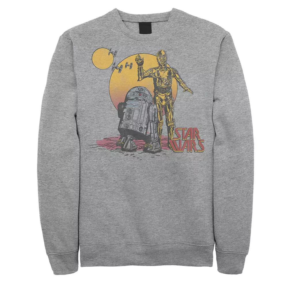 Men's Star Wars R2-D2 And C-3PO Sunset Portrait Graphic Fleece Pullover,  Product Image