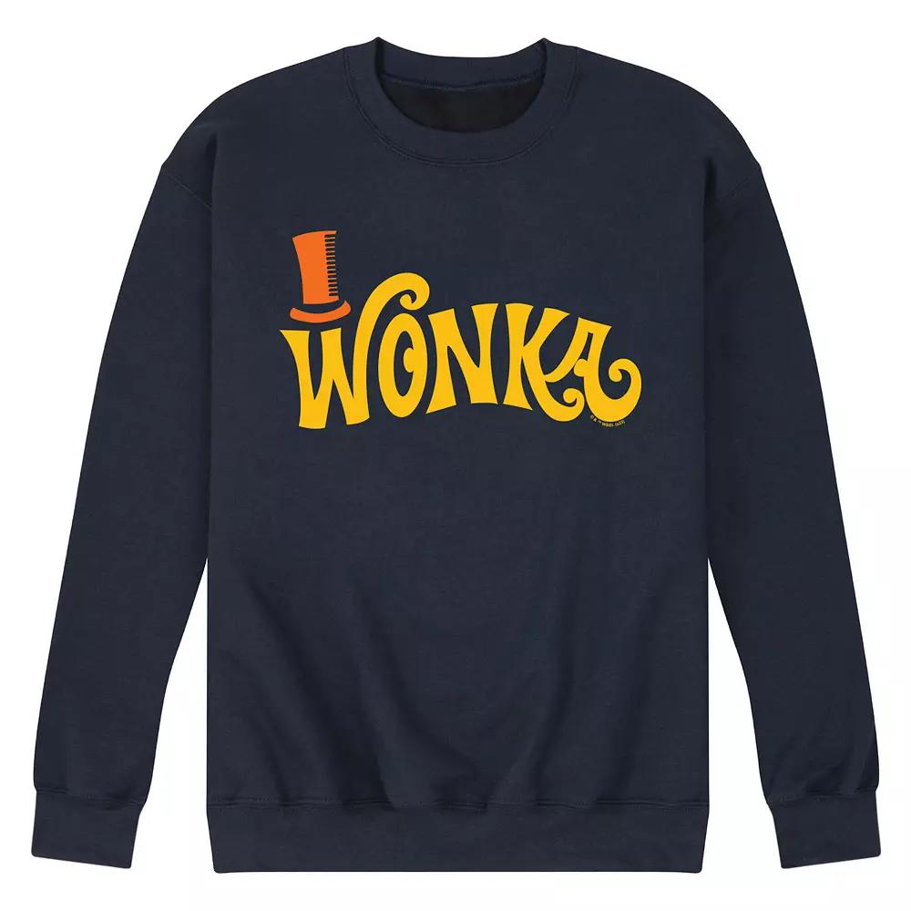 Men's Willy Wonka Retro Willy Wonka Logo Fleece Sweatshirt,  Product Image