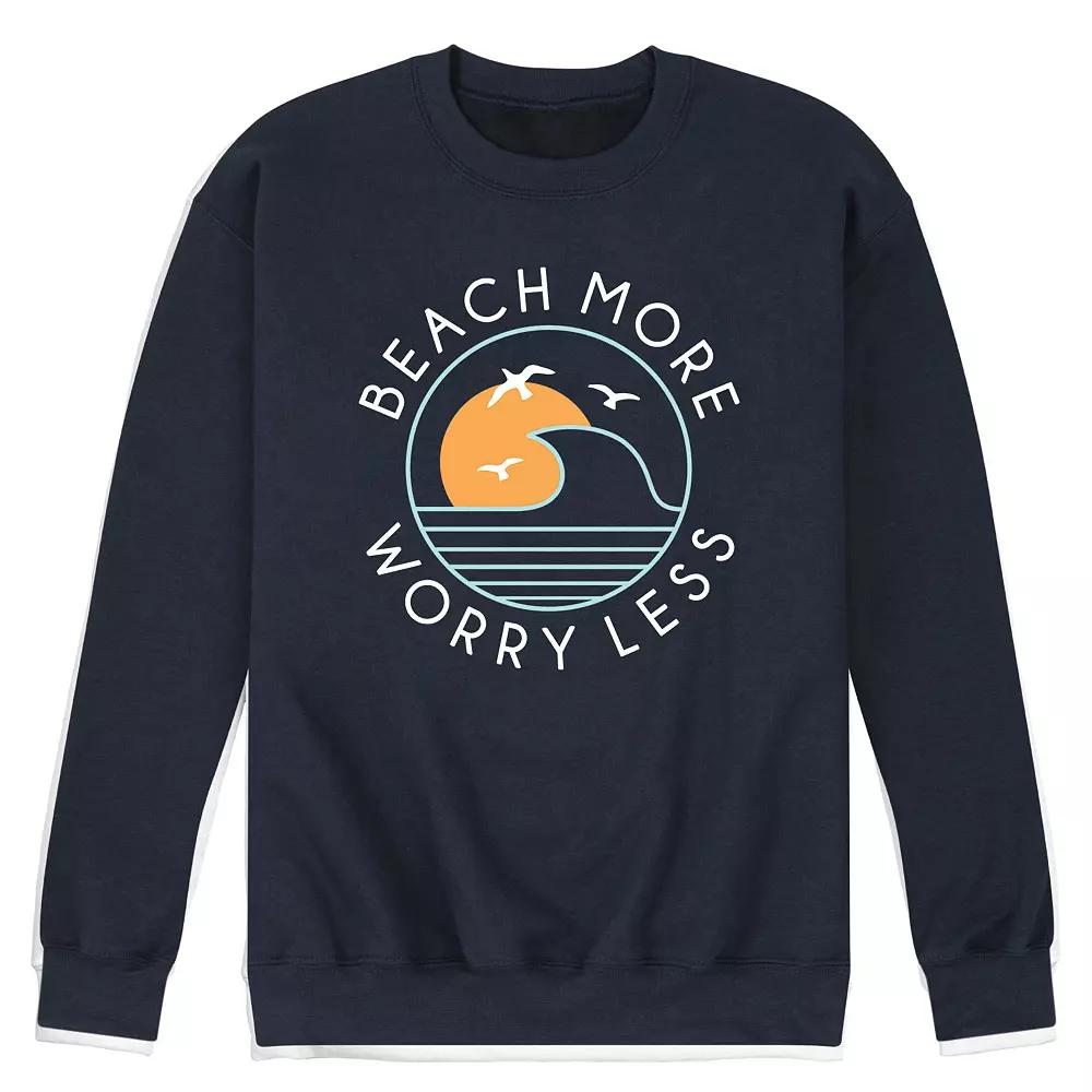 Men's Beach More Worry Less Graphic Fleece Sweatshirt,  Product Image