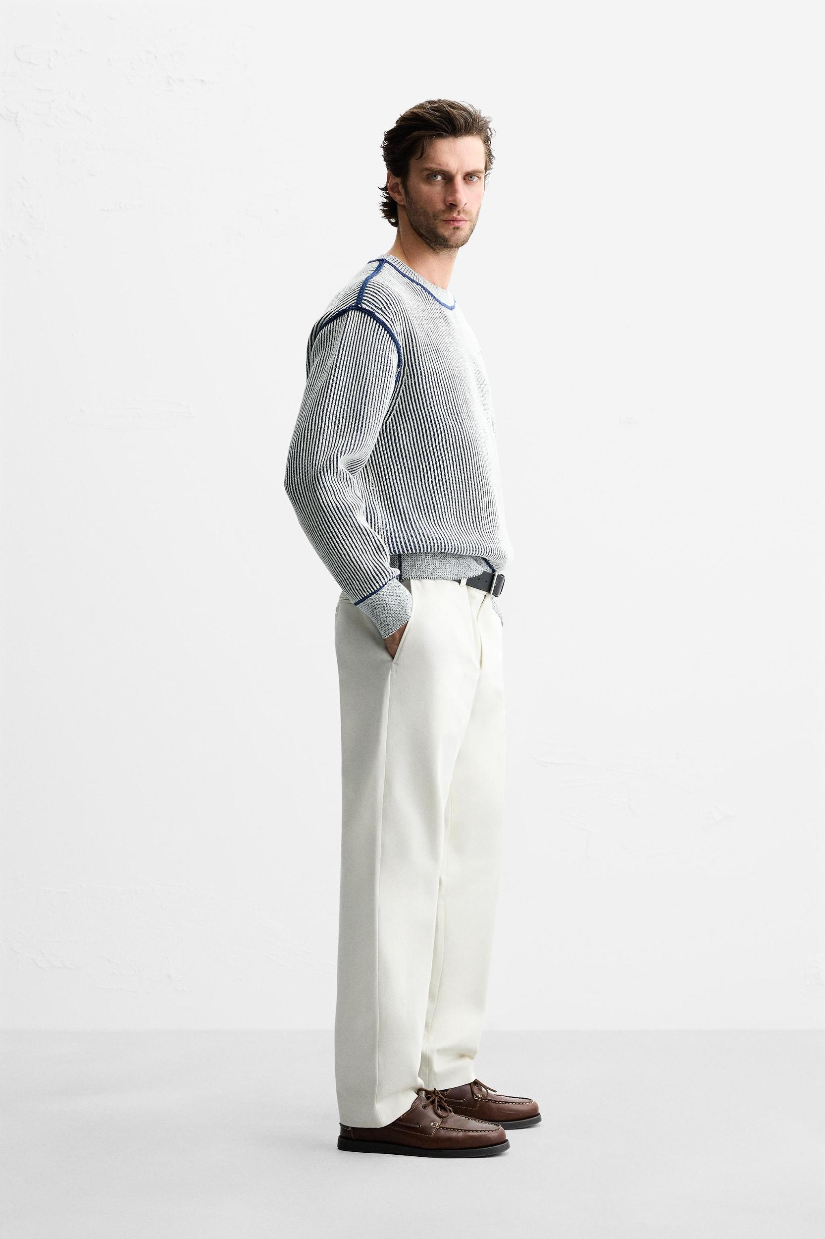 RIBBED CONTRASTING SWEATER Product Image