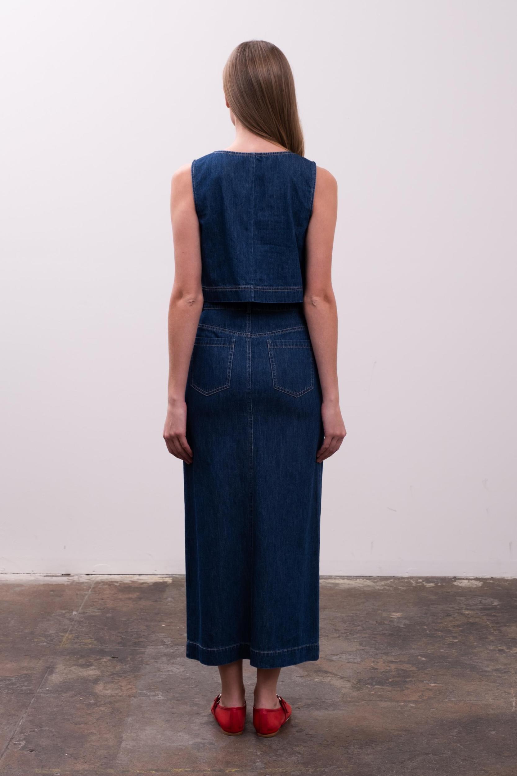 Denim Midi Skirt Product Image