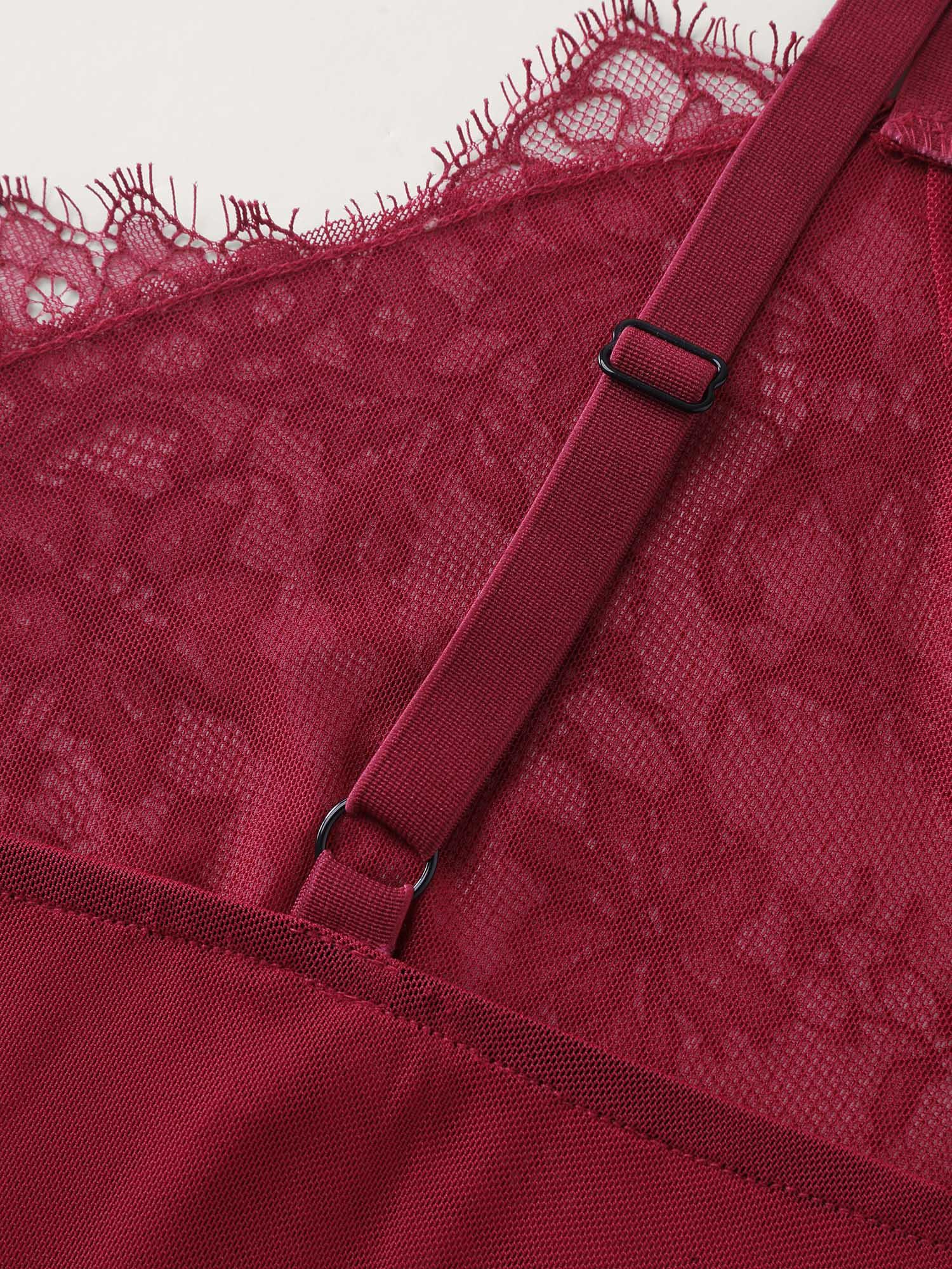 Flirty Lace Trim Sheer Sleep Dress Female Product Image