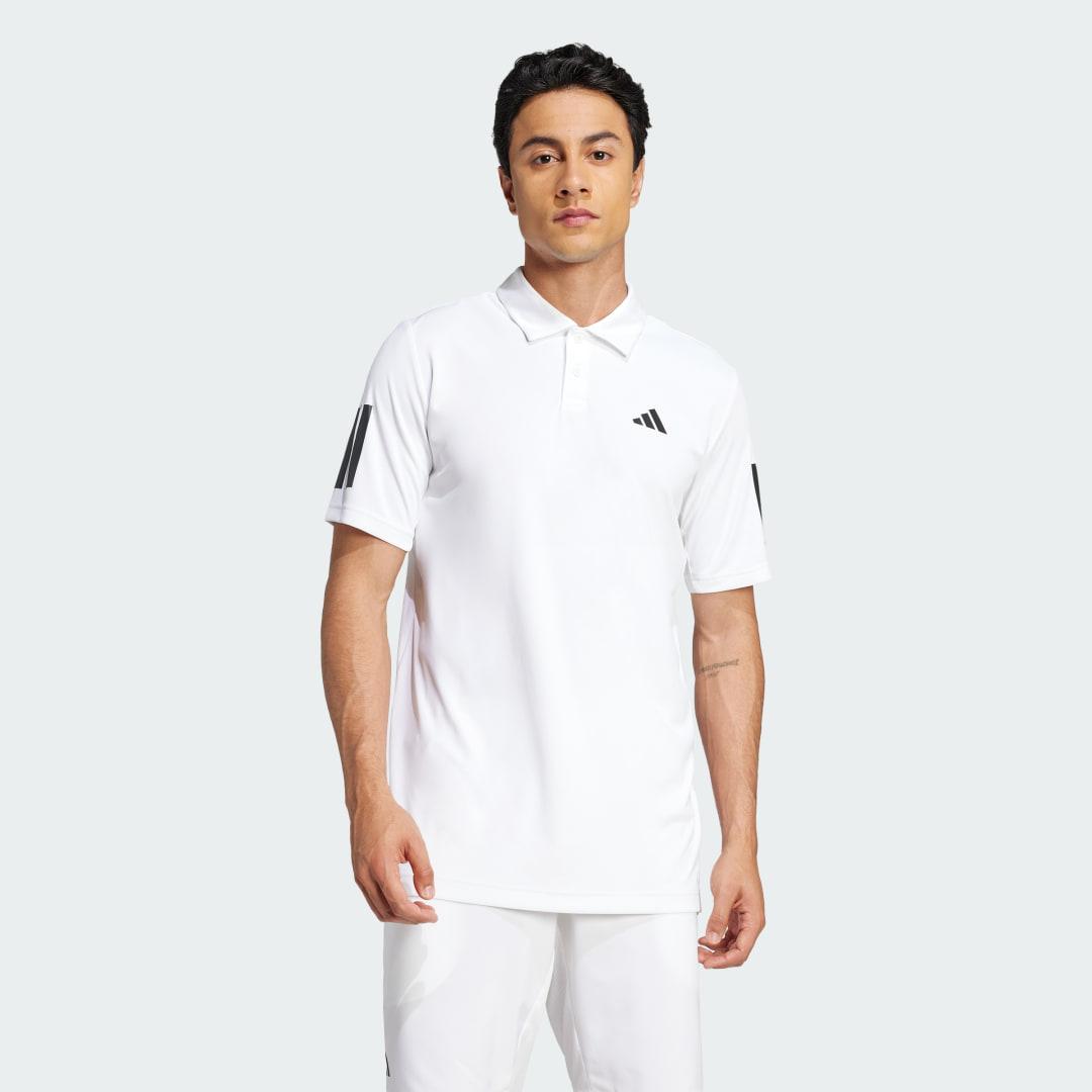 adidas Club Tennis 3-Stripes Polo Shirt White M Mens Product Image