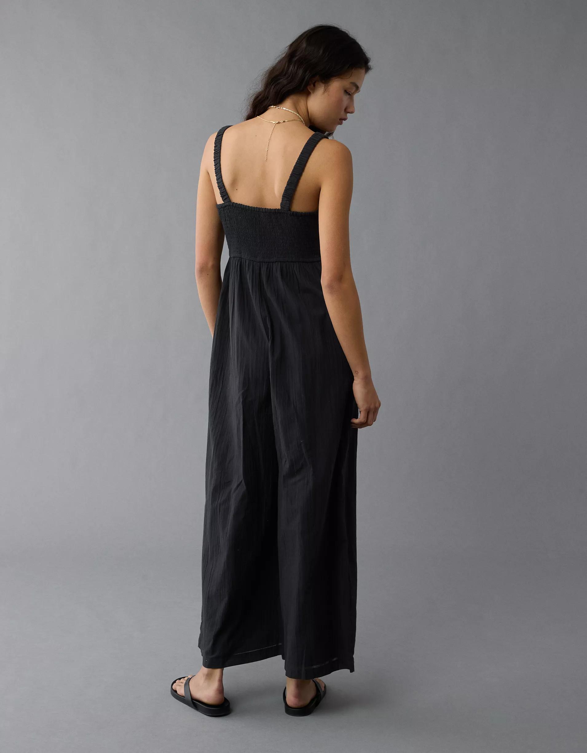 AE Tie Front V-Neck Jumpsuit Product Image
