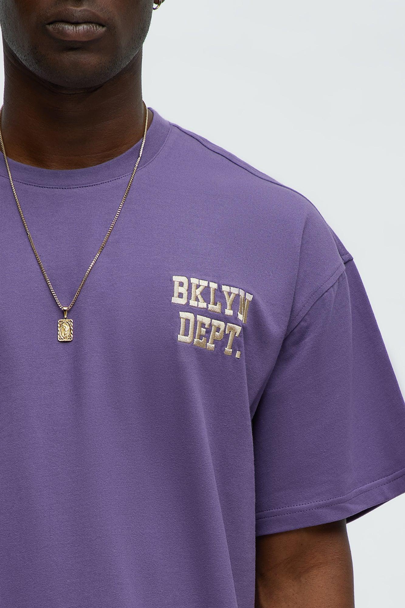 Short Sleeve Blessed Puff Print Tee - Purple Male Product Image