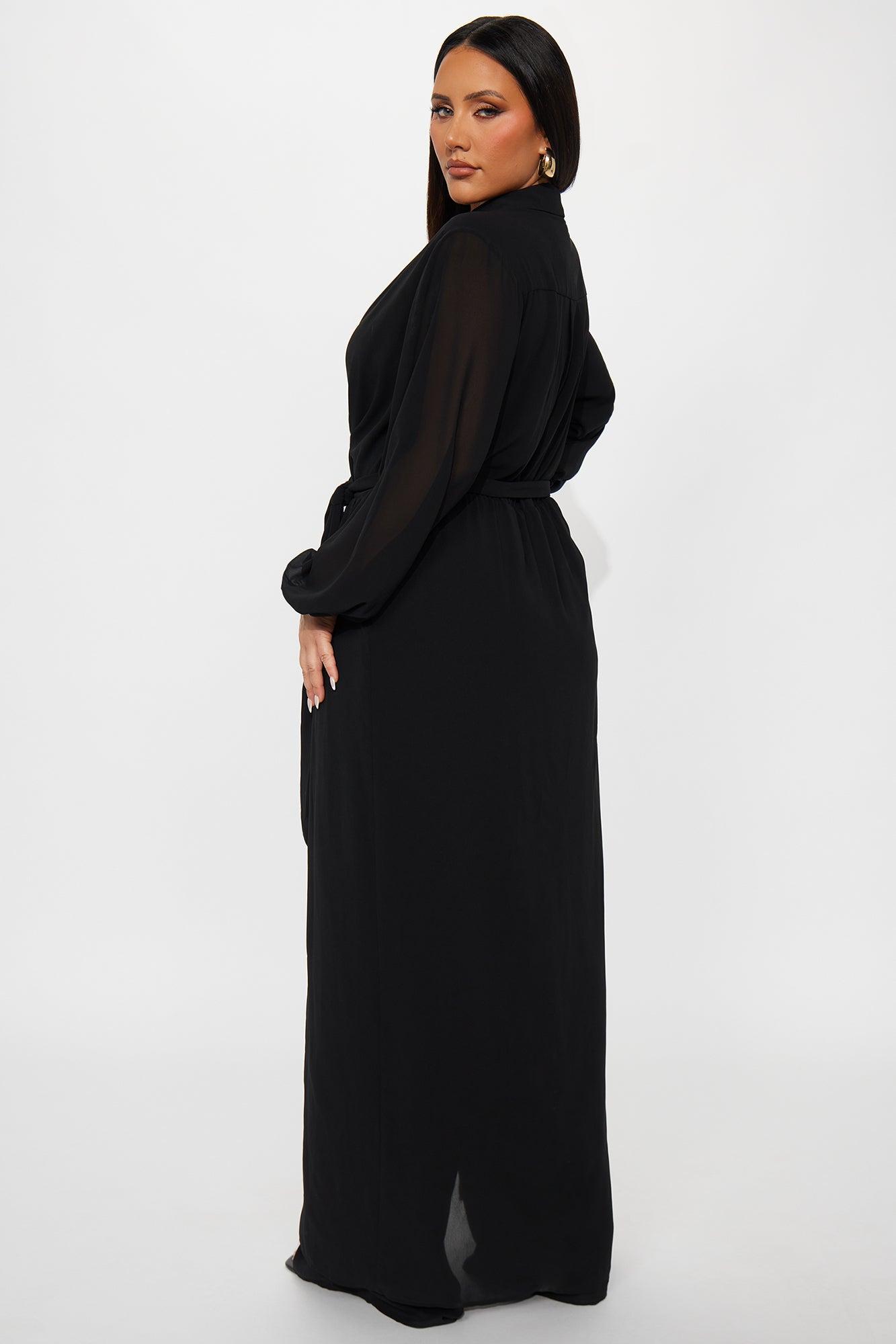 Alondra Chiffon Long Sleeve Jumpsuit - Black Female Product Image