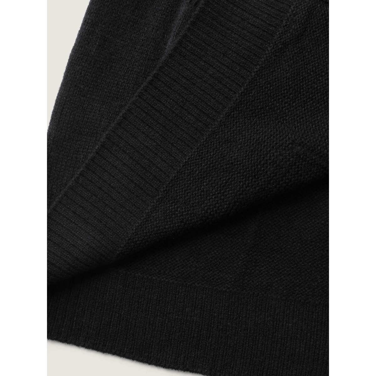 Plus Size Spiderweb Jacquard Pockets Button Knit Cardigan Black Women Playful Loose Long Sleeve Casual Cardigans BloomChic 28/5X Product Image