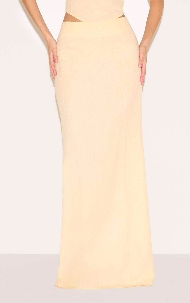  Butter Yellow Woven Maxi Skirt Product Image