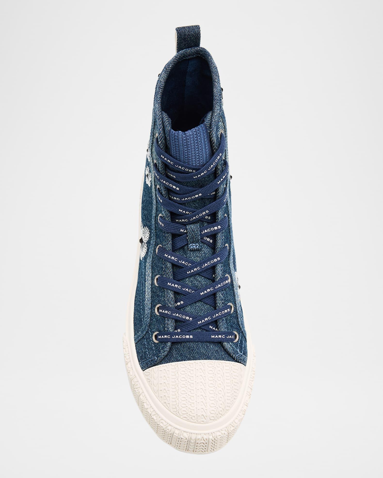 The Sequined Denim High-Top Sneakers Product Image