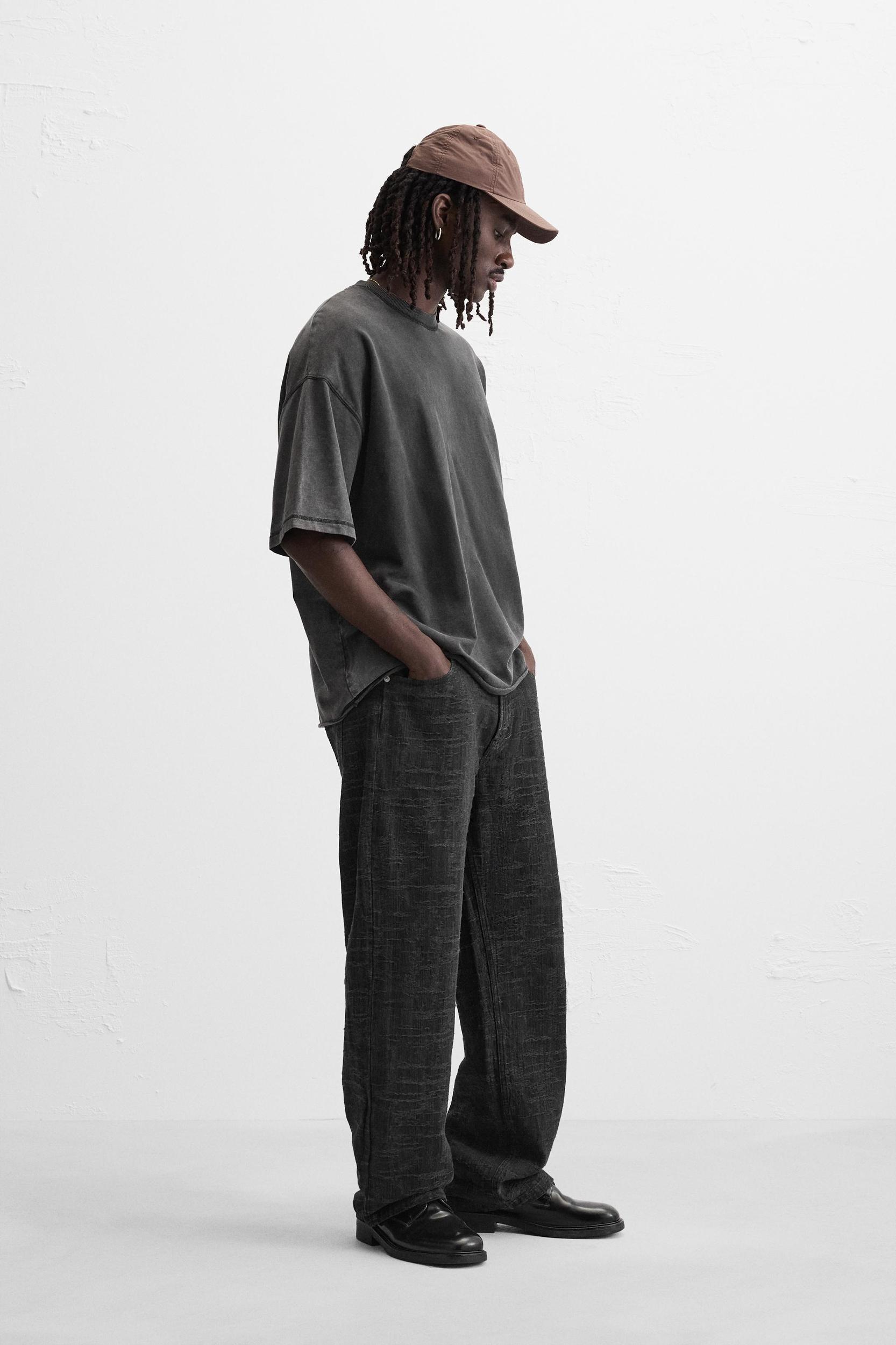 JACQUARD BAGGY FIT JEANS Product Image