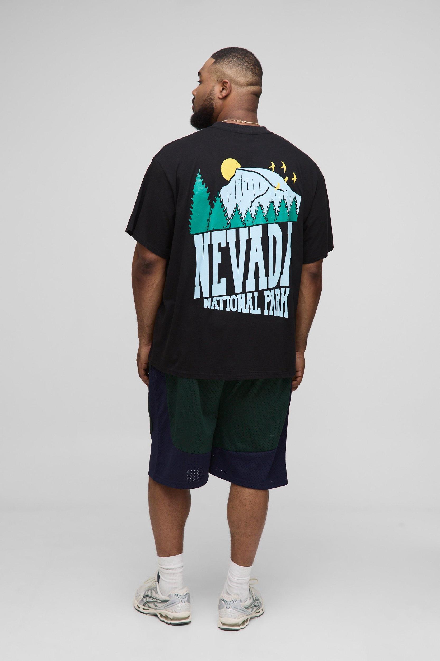 Plus Oversized National Park Print T-Shirt | boohooMAN USA Product Image