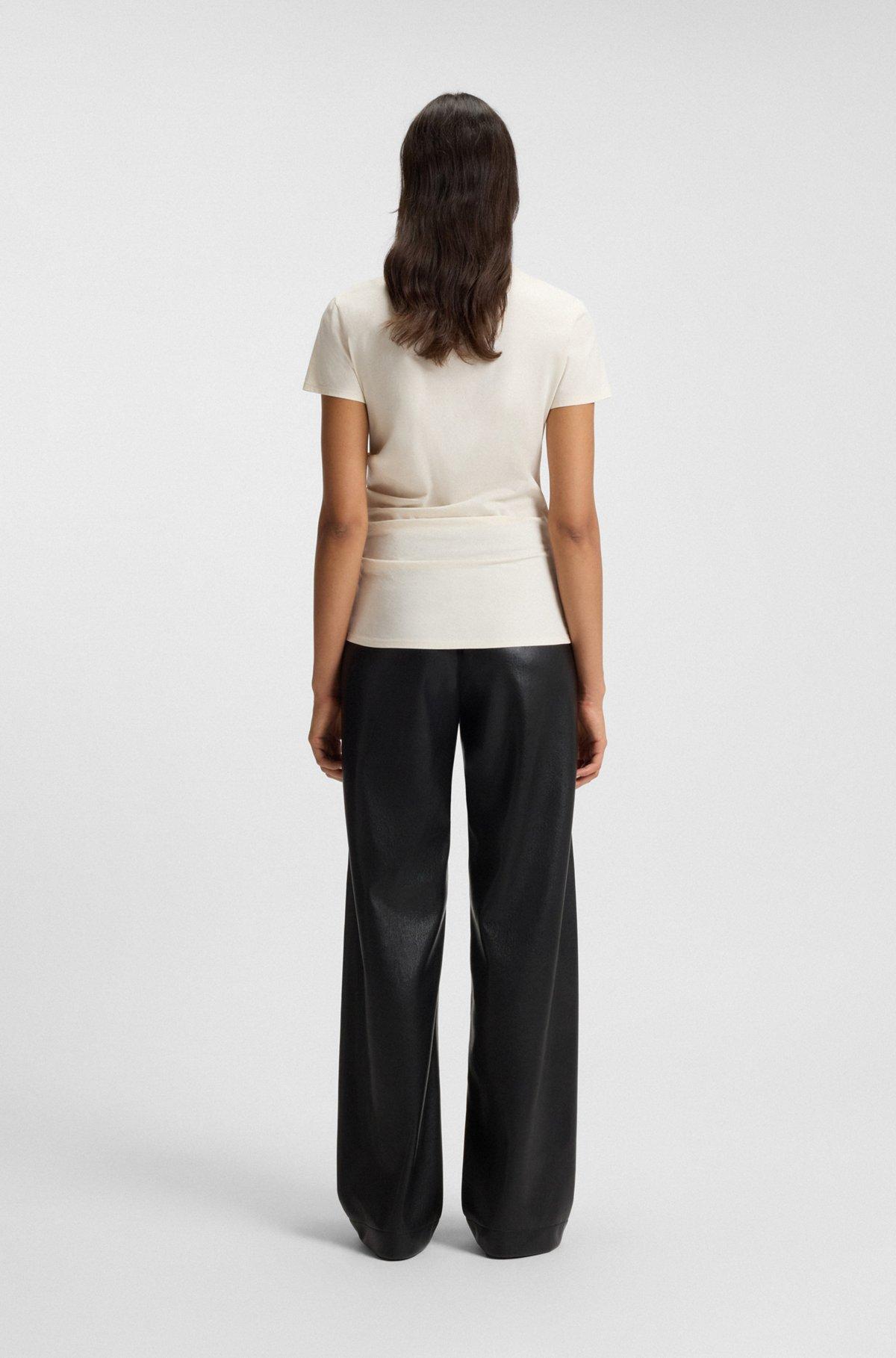 Slim-fit T-shirt in mercerized cotton with embellished logo Product Image