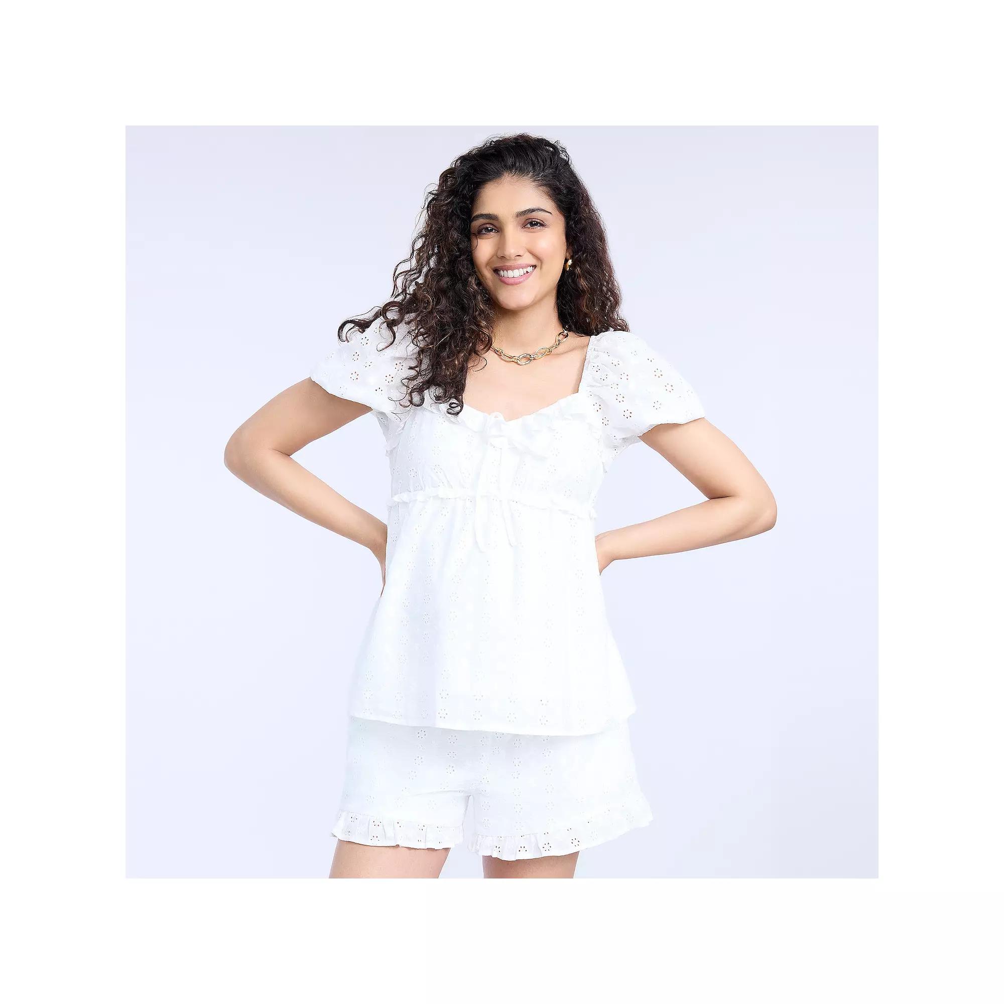 Maternity Motherhood® Short Sleeve Ruffle Top, Women's,  Product Image