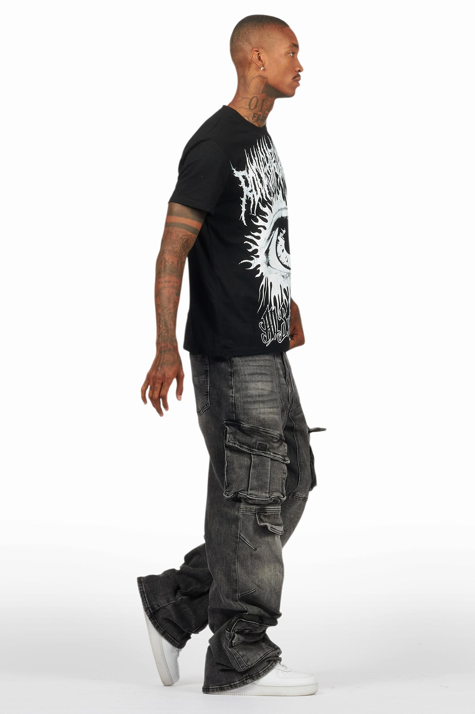 Velo Black Baggy Fit Jean Male Product Image