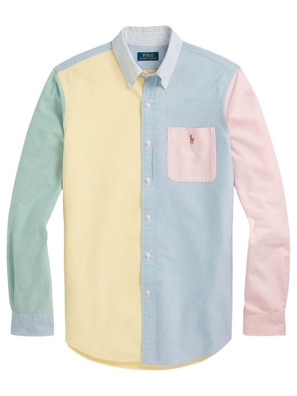 Oxford colour-block cotton shirt Product Image