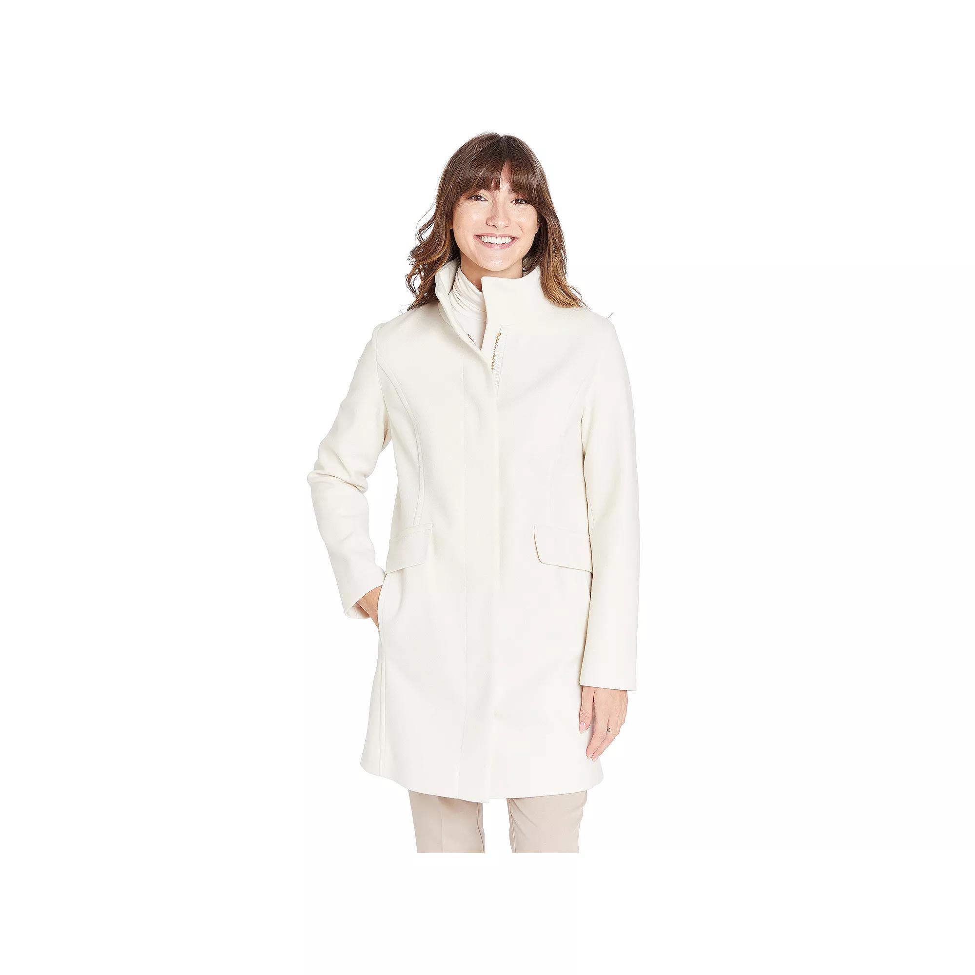 Women's Nine West Faux-Wool Zip Front Coat,  Product Image