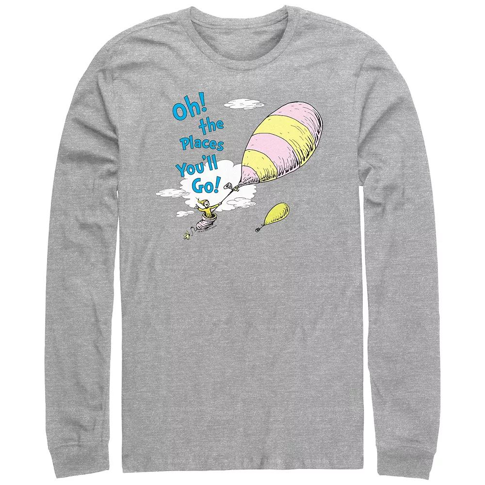 Men's Dr. Seuss Oh The Places You'll Go Long Sleeve Graphic Tee,  Product Image