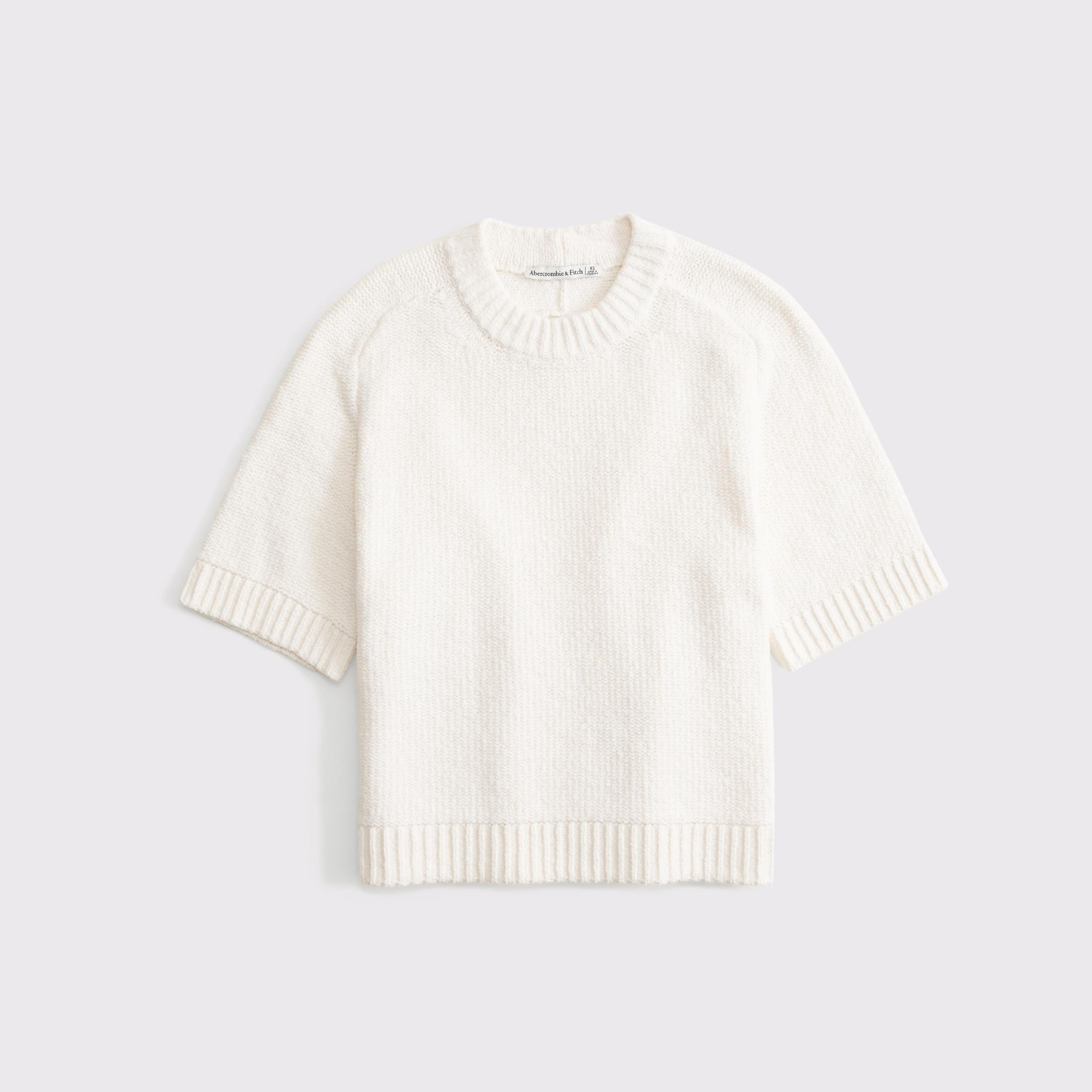 The A&F Madeline Textural Crew Sweater Tee Product Image