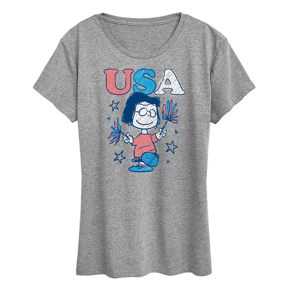 Women's Peanuts Marcie Pom Pom USA Graphic Tee,  Product Image