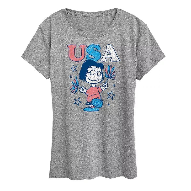 Women's Peanuts Marcie Pom Pom USA Graphic Tee,  Product Image