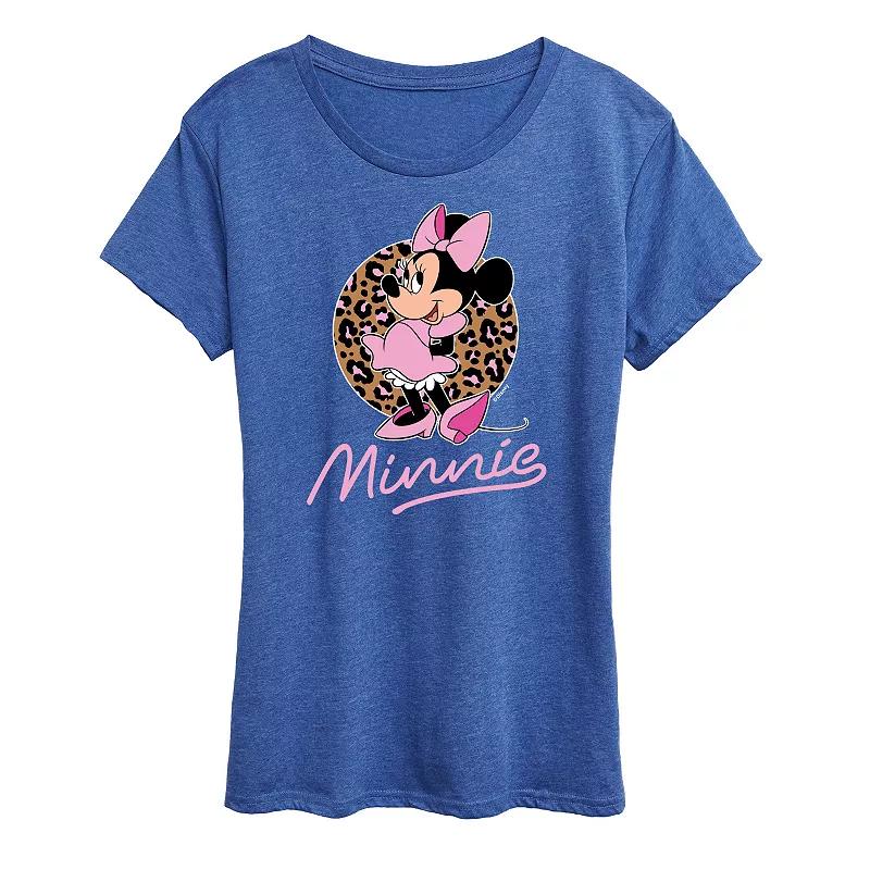 Disney's Minnie Mouse Women's Leopard Print Graphic Tee, Girl's,  Product Image