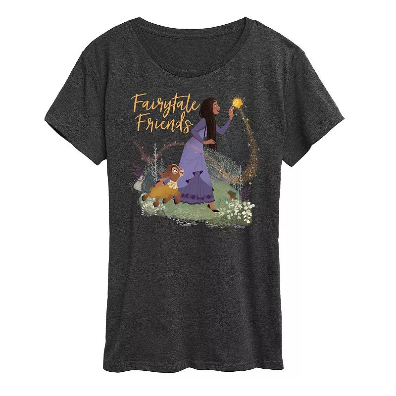 Disney's Wish Asha, Valentino, and Star Women's Fairytale Friends Graphic Tee, Girl's,  Product Image