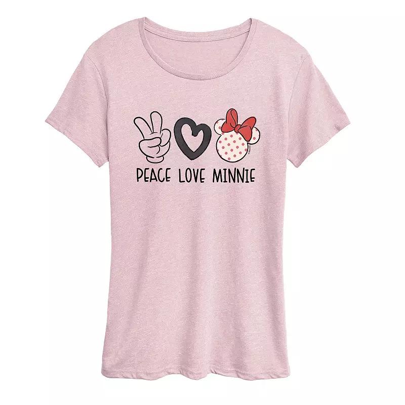 Disney's Minnie Mouse Women's Peace Love Graphic Tee,  Product Image