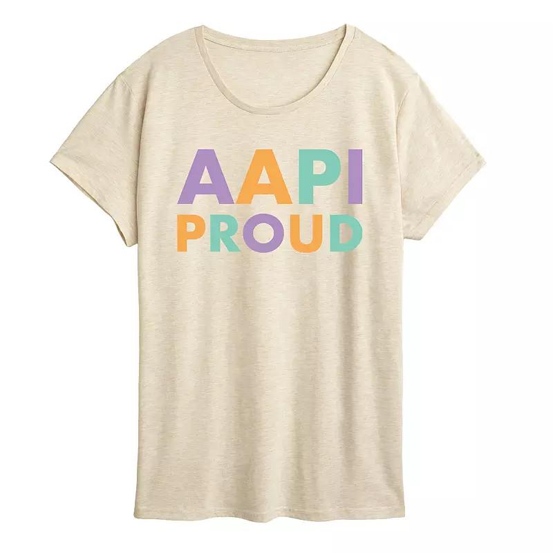 Plus AAPI Proud Graphic Tee, Womens Heather Grey Product Image