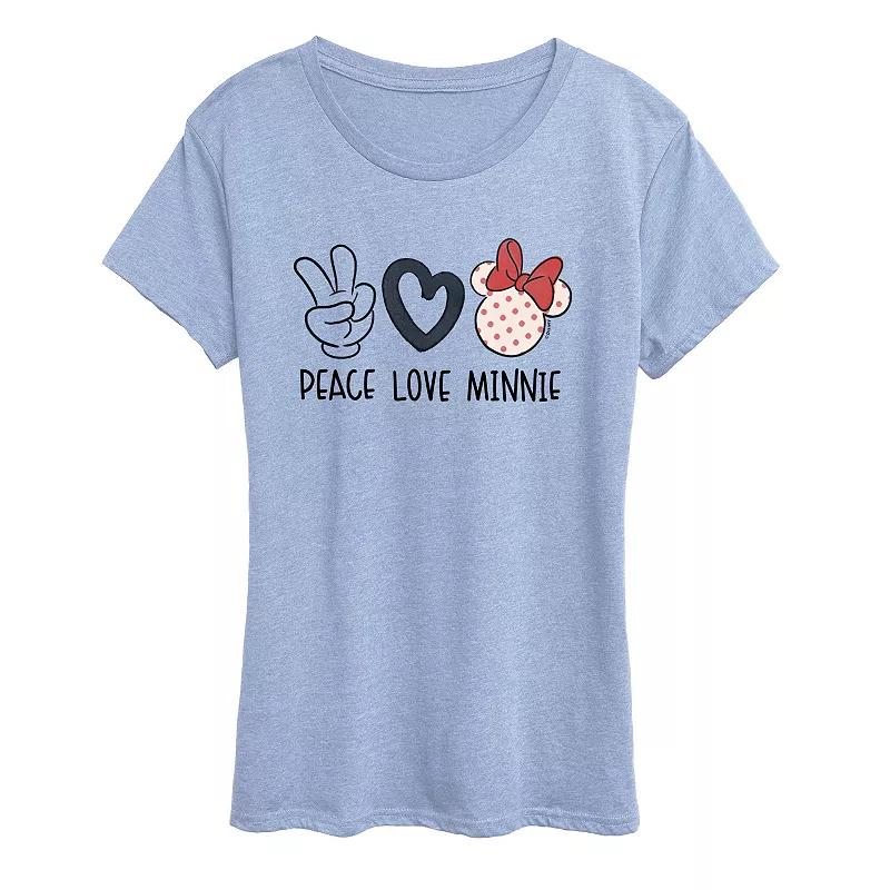 Disney's Minnie Mouse Women's Peace Love Graphic Tee,  Product Image