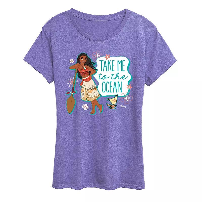 Disney Princess Moana Women's Ocean Graphic Tee, Girl's,  Product Image