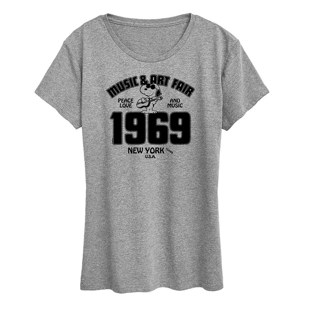 Women's Peanuts Snoopy Music & Art Graphic Tee,  Product Image