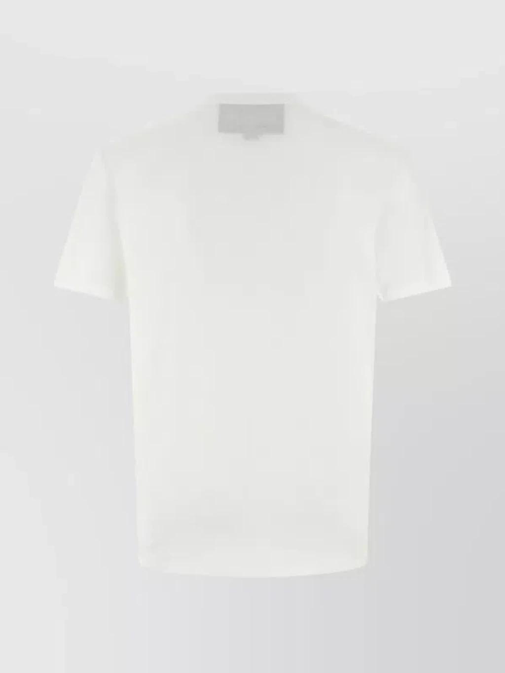 VALENTINO Logo Embroidery Crew Neck Short Sleeves T-shirt In White Product Image