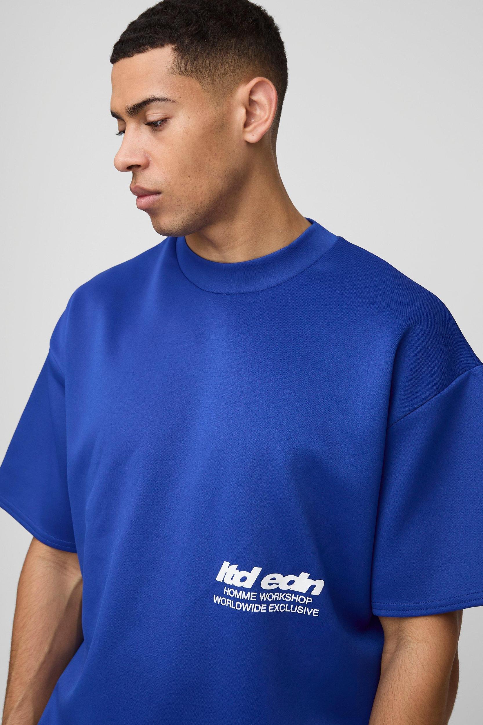 Oversized Boxy Ltd Edn Scuba Graphic T Shirt & Short Set | boohooMAN USA Product Image