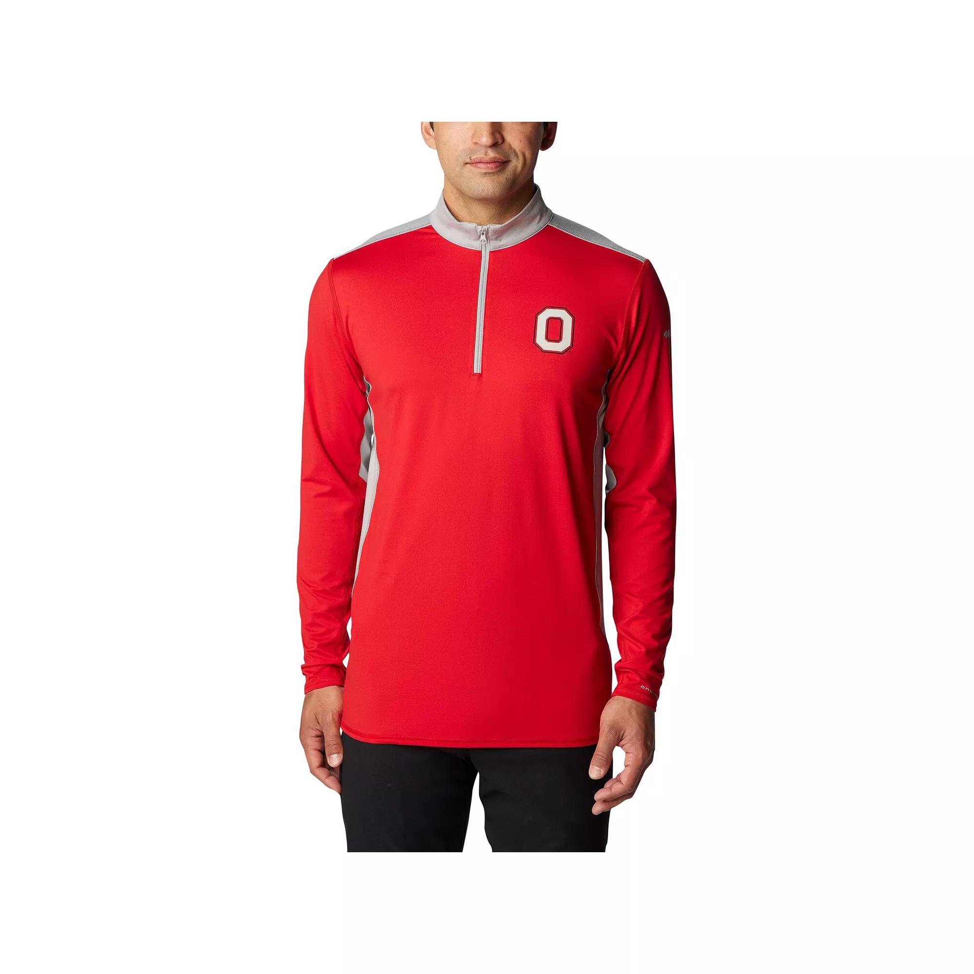 Men's Columbia Scarlet Ohio State Buckeyes Tech Trail™ Omni-Shade Quarter-Zip Top,  Product Image