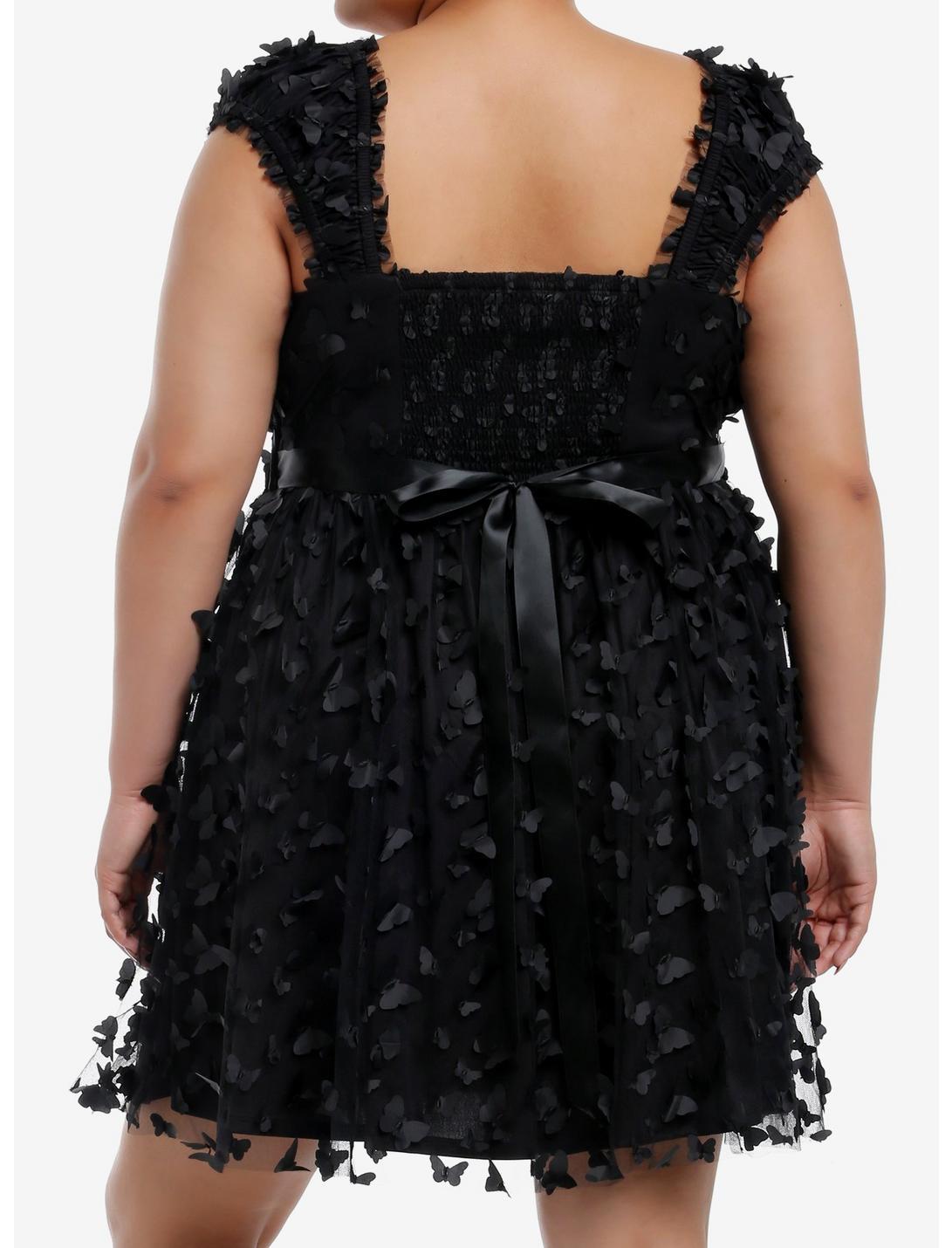 Cosmic Aura Black 3D Butterfly Babydoll Dress Plus Size Product Image