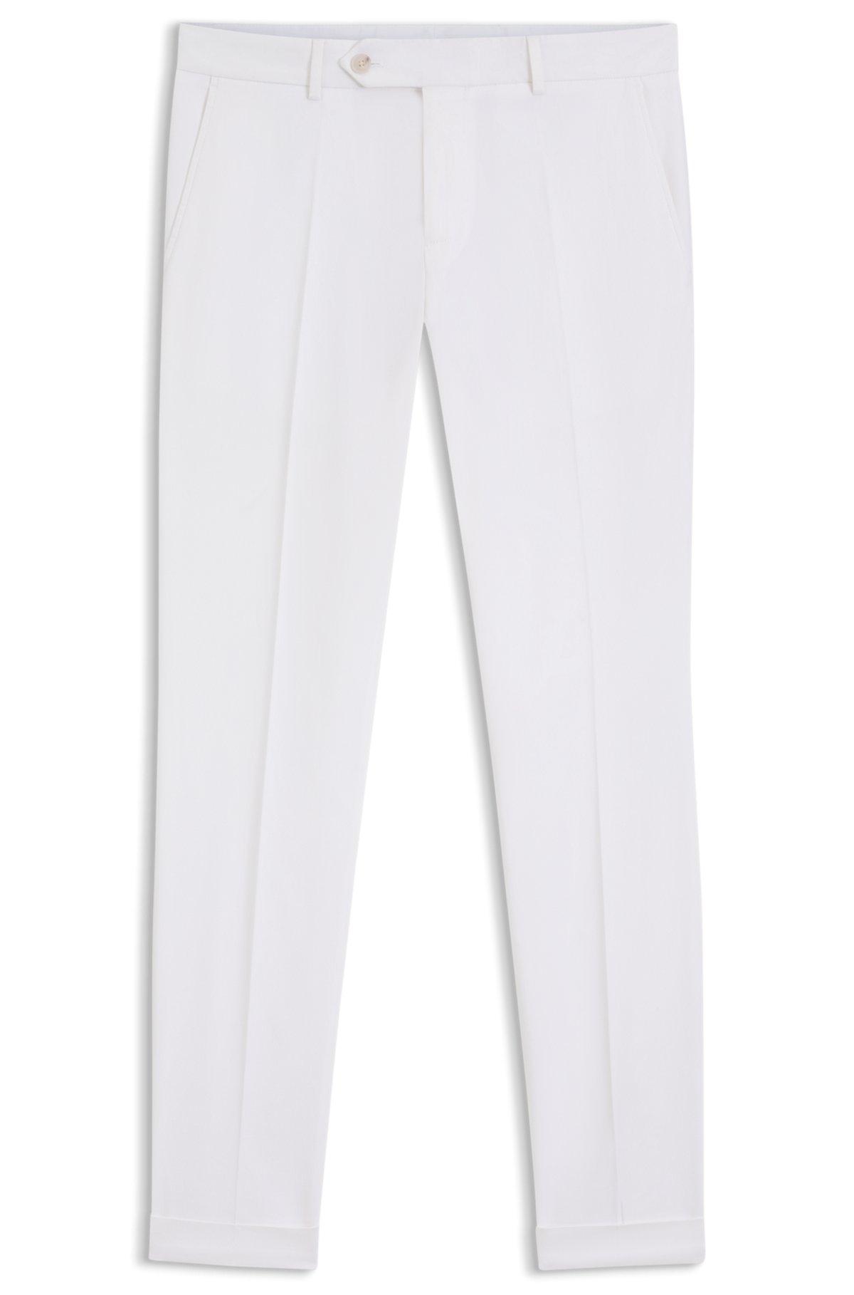 Washable slim-fit trousers in stretch cotton Product Image