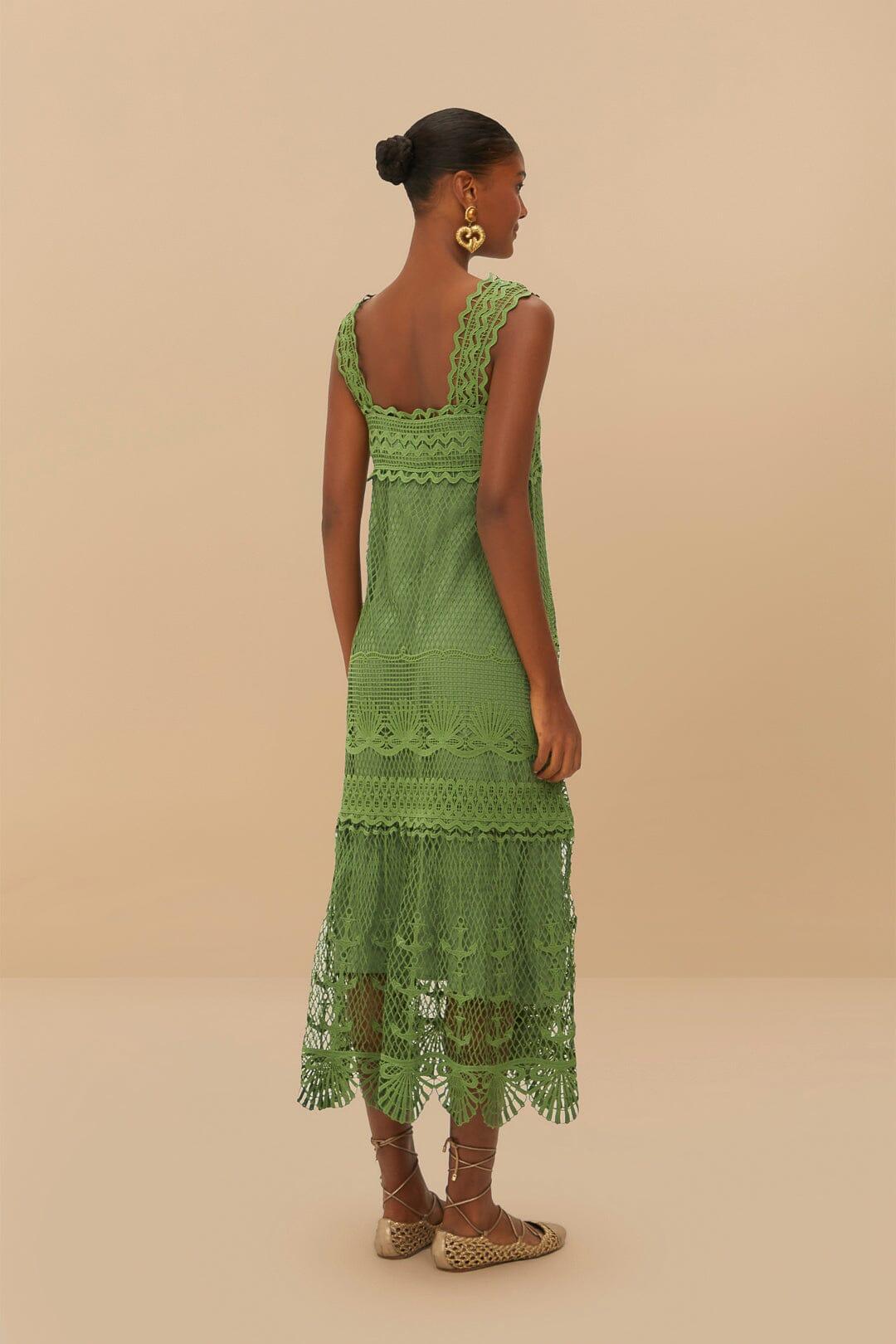 Green Nautical Guipure Maxi Dress Product Image
