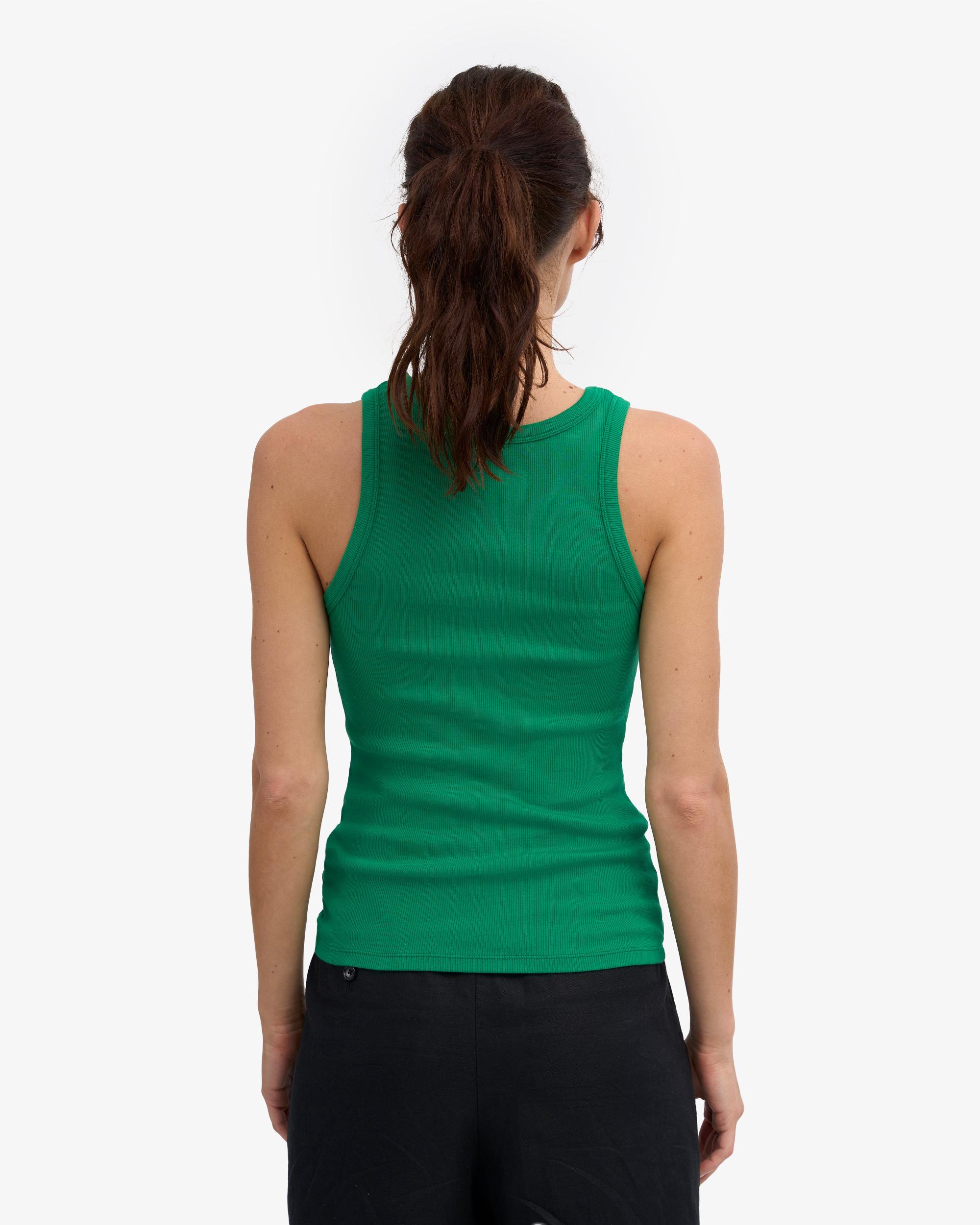 Women Organic Rib Tank Top - Kelly Green Product Image