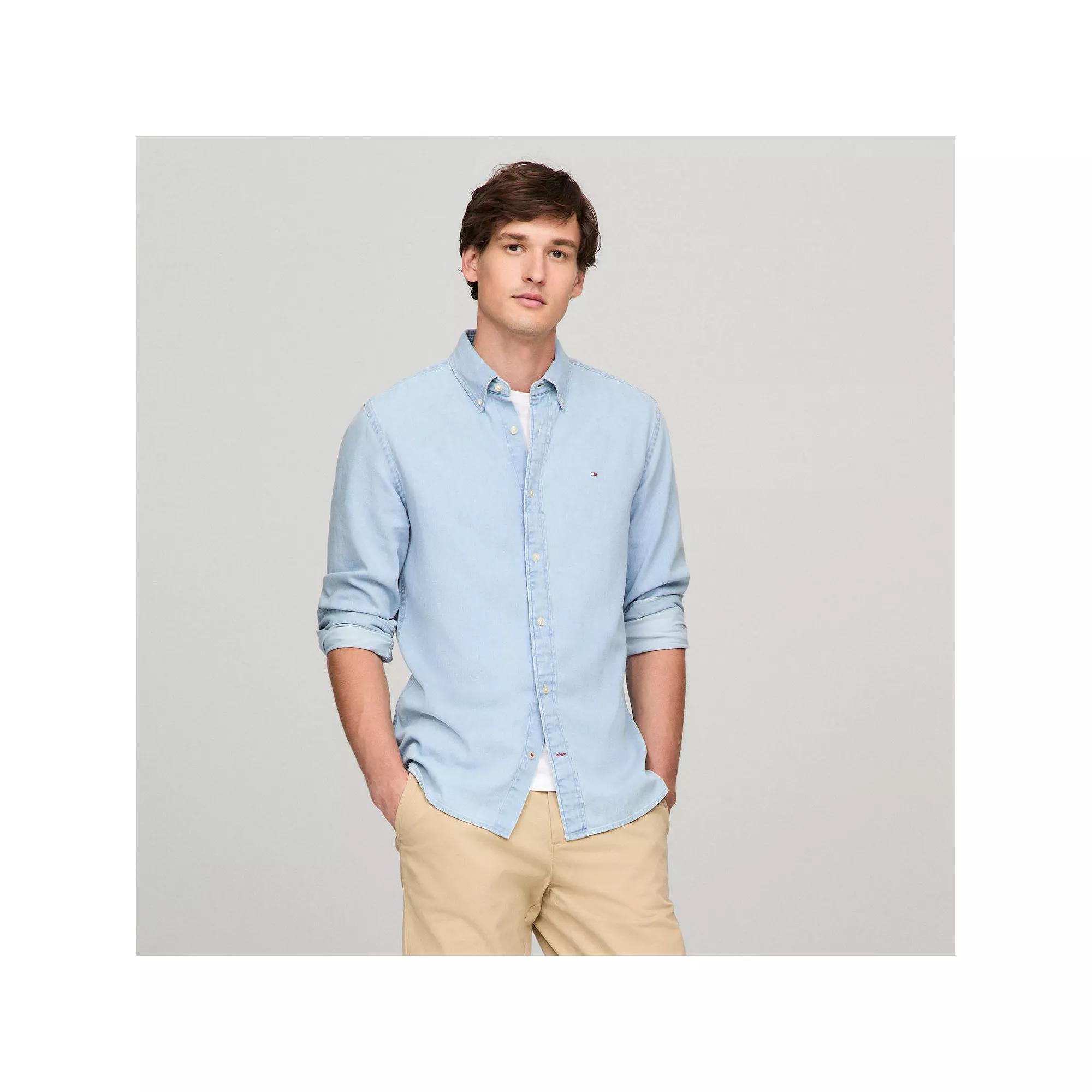 Men's Tommy Hilfiger Natural Plaid Soft Poplin Shirt,  Product Image