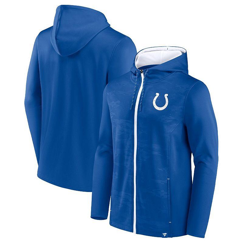 Mens Fanatics Branded Royal/White Indianapolis Colts Ball Carrier Full-Zip Hoodie Product Image