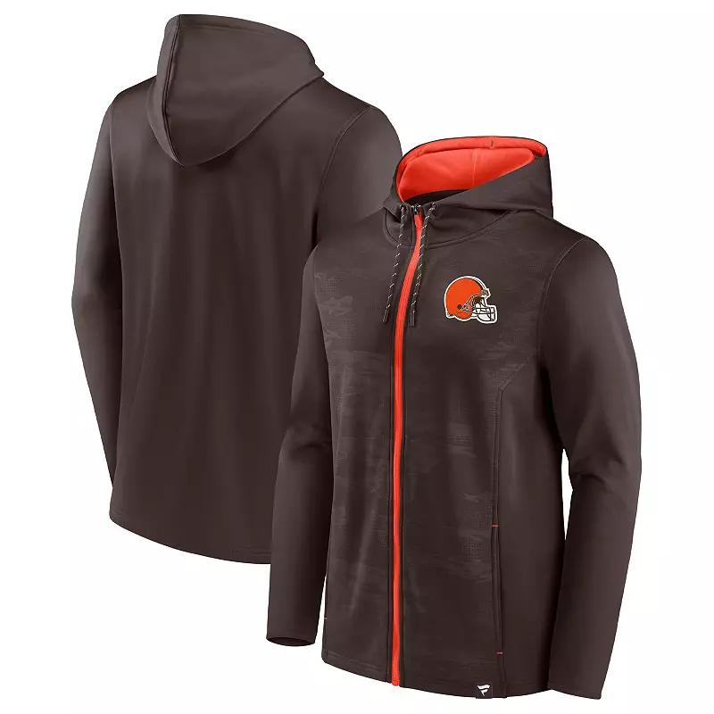 Men's Fanatics Branded Brown/Orange Cleveland Browns Ball Carrier Full-Zip Hoodie,  Product Image