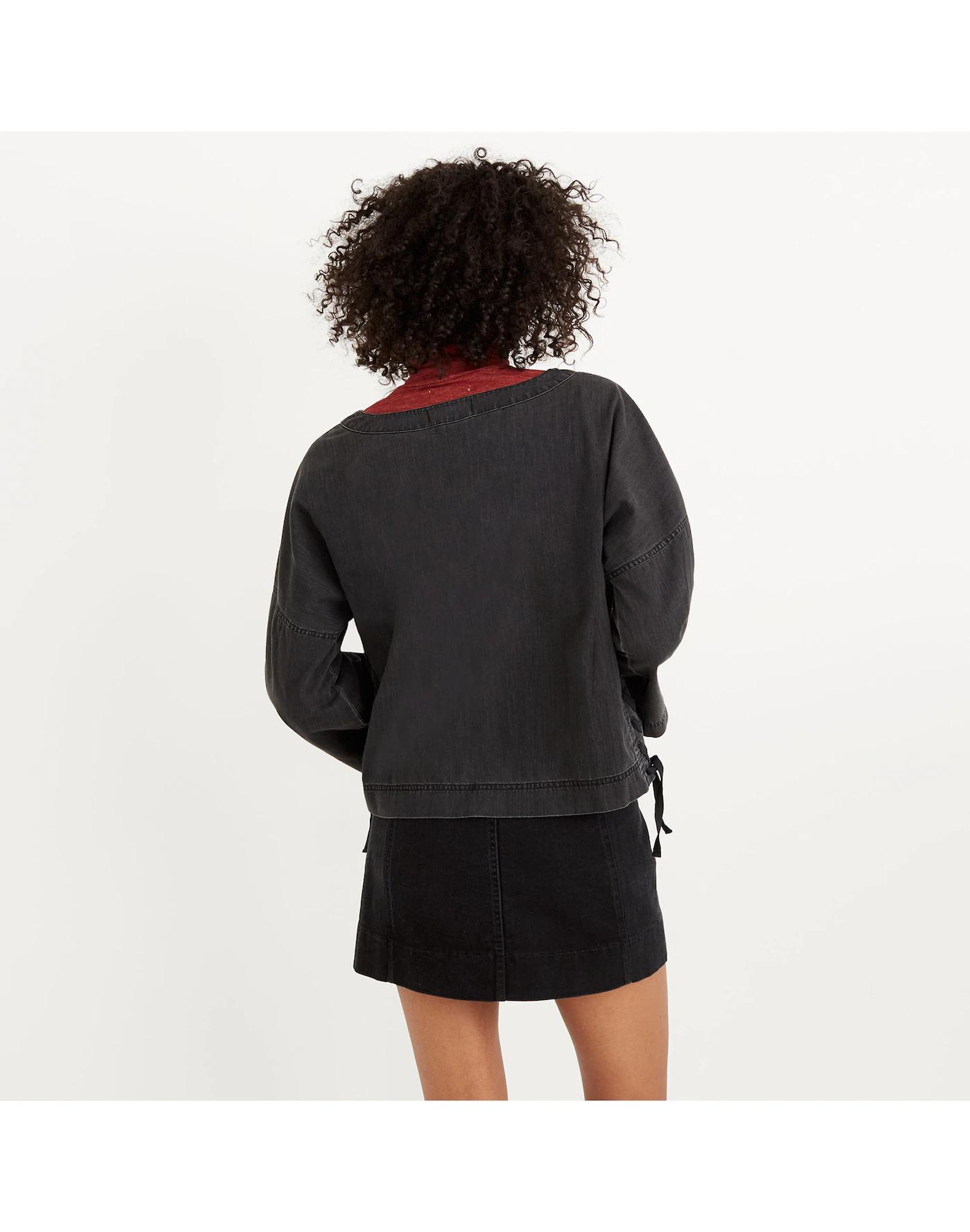 Denim Side-Lace Top in Sloan Black Product Image